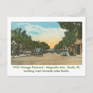 Cartão Postal Eustis, FL - Magnolia Ave - 1925