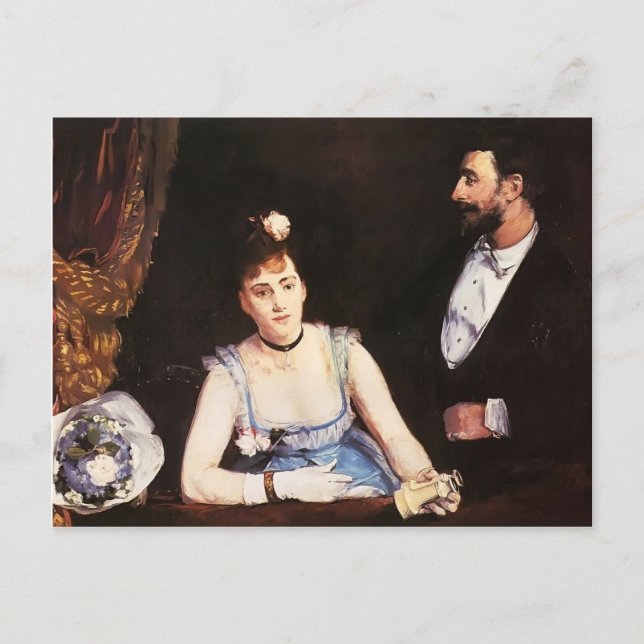 Cartão Postal Eva Gonzales - Uma caixa no teatro italiano (Frente)