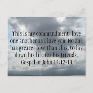 Cartão Postal Evangelho de John 15:12-13