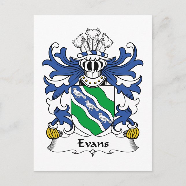 Cartão Postal Evans Family Crest (Frente)