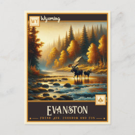Cartão Postal Evanston, Wyoming | Vintage