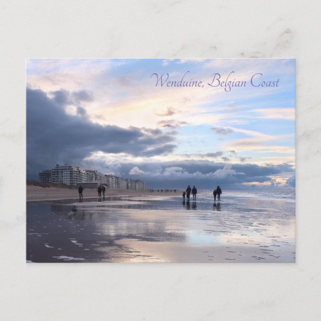 Cartão Postal Evening Sky Wenduine Beach, Bélgica (Frente)