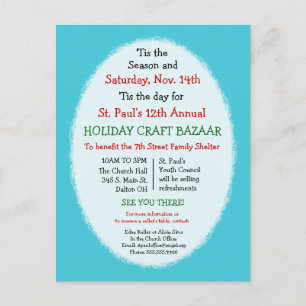 Cartão Postal Evento de Natal, Festa, Anúncio de Reunião