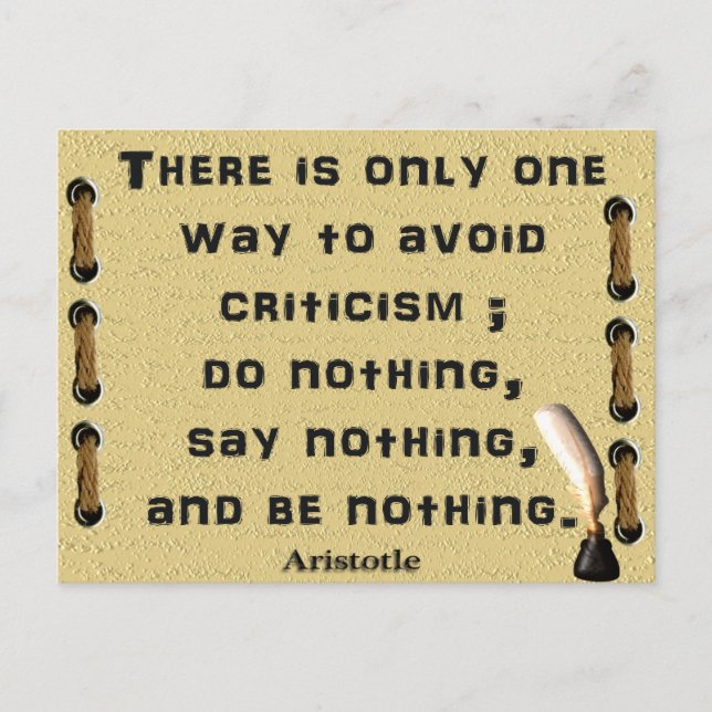 Cartão Postal Evitar críticas (Frente)