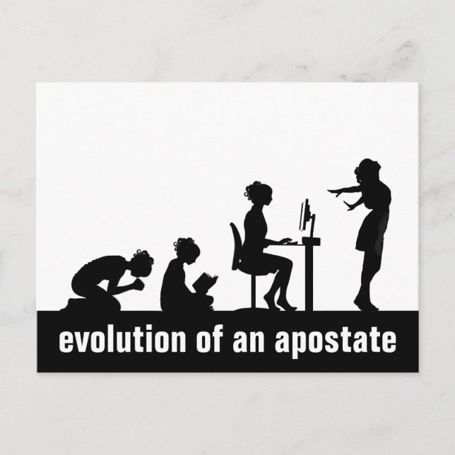 Cartão Postal "Evolução de um Apostato" (Frente)