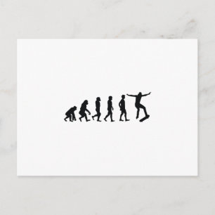 Cartão Postal Evolução do Skateboarder Skateboard Funny Gift