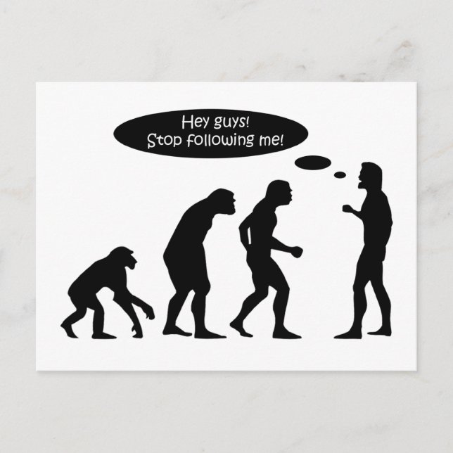 Cartão Postal Evolução Engraçada (Frente)