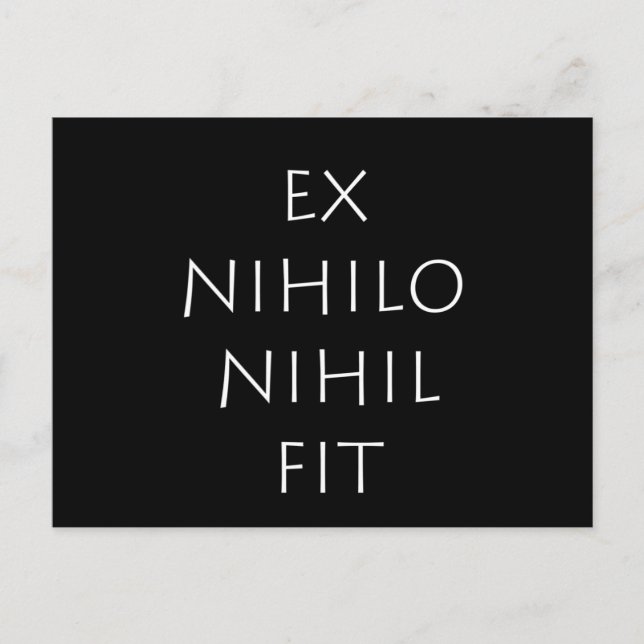 Cartão Postal Ex Nihilo Nihil Fit (Frente)