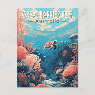 Cartão Postal Excelente Barrier Reef Austrália Viagem Art Vintag