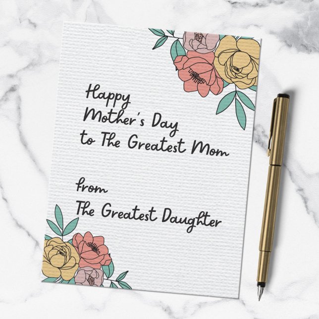 Cartão Postal Excelente feliz dia de as mães Mãe Flores De Paste (In situ)