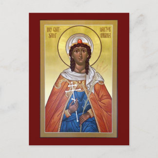 Cartão Postal Excelente Martyr Barbara Prayer Card