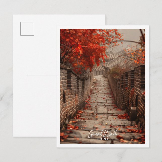 Cartão Postal Excelente Muro da China Art viagem famoso lugar (Frente/Verso)