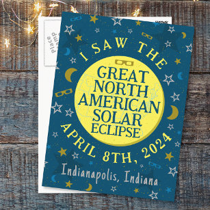Cartão Postal Excelente Norte-Americano Solar Eclipse Abr 2024 P