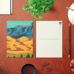 Cartão Postal Excelente Sand Dunes National Park Colorado Vintag<br><div class="desc">Excelente de vetor de trabalho de arte de Areia  em um design de estilo de janela. O parque fica no sul do Colorado. É conhecido por dunas enormes como a torre Star Dune,  e pela sazonal Medano Creek e praia criadas na base das dunas.</div>