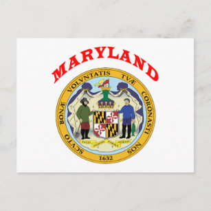 Cartão Postal Excelente Selo De Estado De Maryland