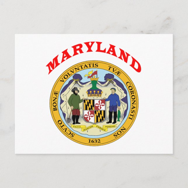 Cartão Postal Excelente Selo De Estado De Maryland (Frente)