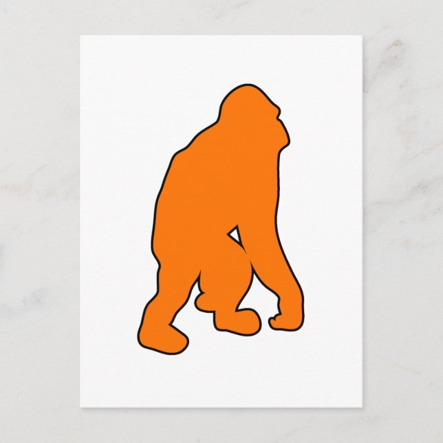 Cartão Postal Excelente Selvagem de Orangutan Ape Monkey Silhoue (Frente)