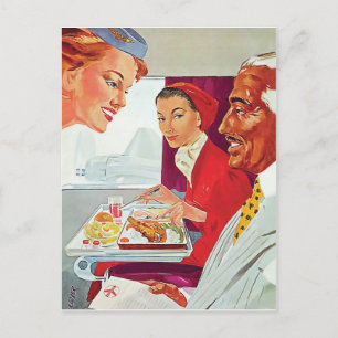 Cartão Postal Excelente serviço no avião