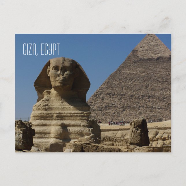Cartão Postal Excelente Sphinx Estátua Giza Cairo Egito Viagem (Frente)