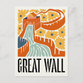 Cartão Postal Excelente Wall China abstrato viagem arte floral