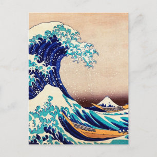 Cartão Postal Excelente Wave Off Kanagawa Japonês Woodblock Impr