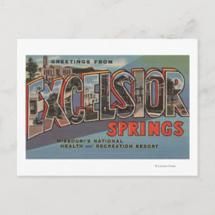 Cartão Postal Excelsior Primavera, Missouri - Letra Grande
