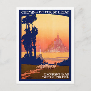 Cartão Postal Excursões à Rua Michel, França, viagens vintage