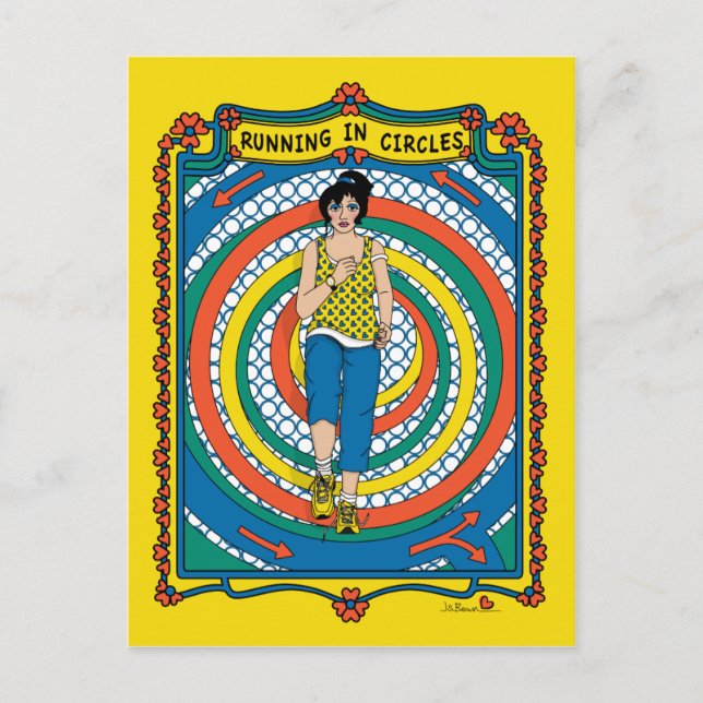Cartão Postal Executando em Círculos_B_ Postcard (Frente)