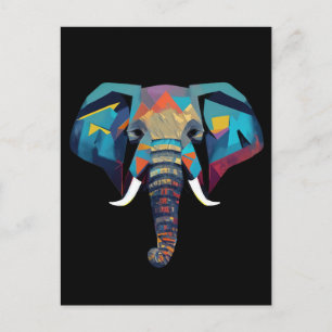 Cartão Postal Exemplo de baixo teor de poli do elefante em forma