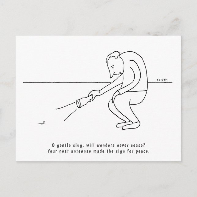 Cartão Postal Exemplo De Poema Curto E Engraçado Sobre Uma Slug (Frente)