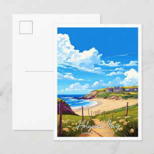 Cartão Postal Exemplo de Viagem Holywell Bay Cornwall Inglaterra