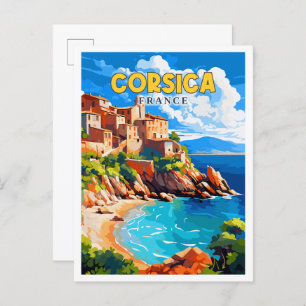 Cartão Postal Exemplo de viagens vintage da Córsega França
