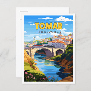 Cartão Postal Exemplo de viagens vintage de Portugal Tomar