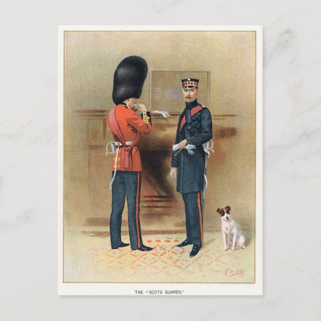 Cartão Postal Exército Britânico - As Guardas Escocesas (Frente)
