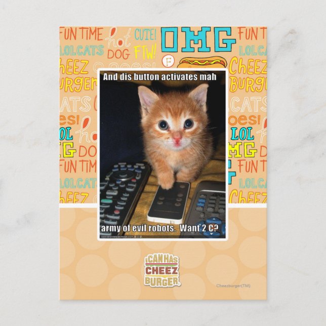 Cartão Postal Exército de Robôs Mau (Frente)