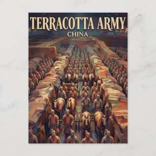 Cartão Postal Exército de Terracota de Xi'an China