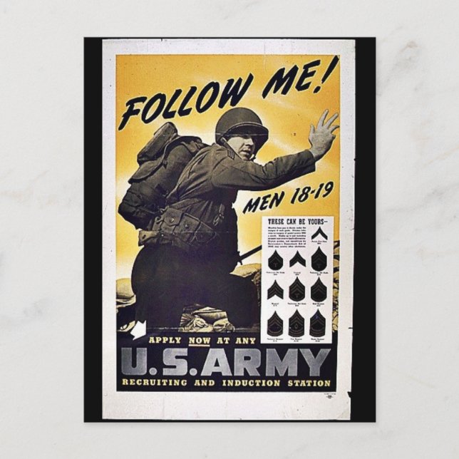 Cartão Postal Exército dos EUA (Frente)