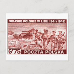 Cartão Postal Exército Polonês da Segunda Guerra Mundial na L