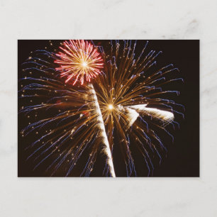 Cartão Postal Exibição de fogos de artifício no rio Savannah