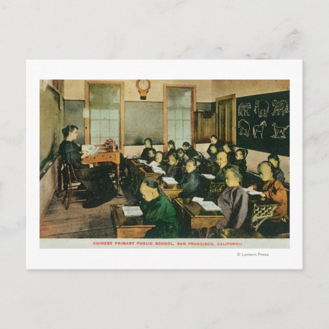 Cartão Postal Exibição em Sala de Aula de um Público Primário Ch (Frente)