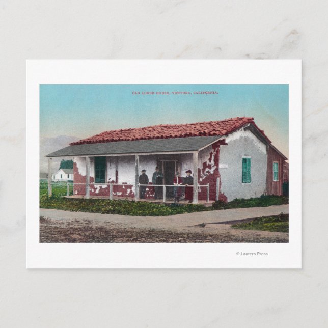 Cartão Postal Exibição Exterior de um Adobe HomeVentura Antigo,  (Frente)