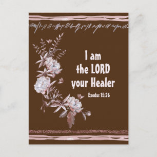 Cartão Postal Êxodo 15:26 Eu sou o Senhor Sua Bíblia Healer Vers