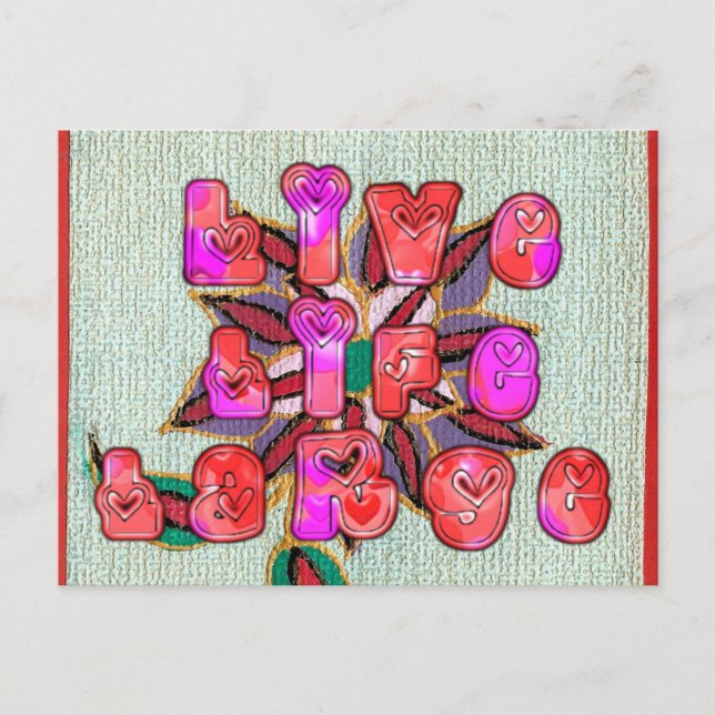 Cartão Postal Experiência Colorida Padrão Floral design art (Frente)