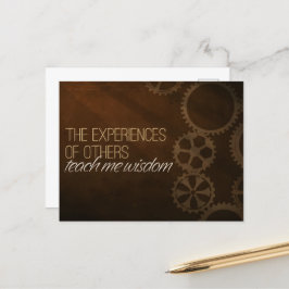 Cartão Postal "Experiências ensinam sabedoria" Afirmação de Moti