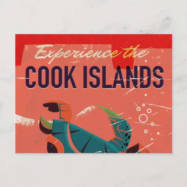 Cartão Postal Experimente a poster das ilhas de cozinheiros (Frente)