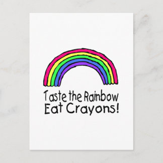 Cartão Postal Experimente O Arco-Íris Comer Crayons