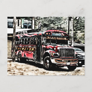 Cartão Postal Experimente o ônibus de frango na Guatemala
