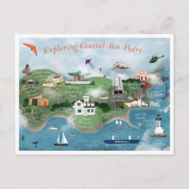 Cartão Postal Explorando Foto da Ilustração San Pedro Costeira