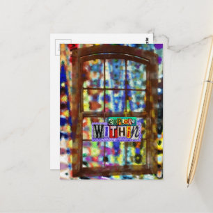 Cartão Postal Explorar Janela Mista Colagem