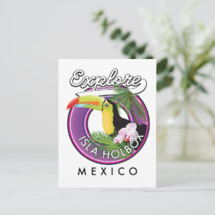 Cartão Postal explorar praia Isla Holbox méxico viagem adesivo